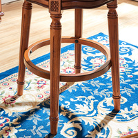 Meubles de bar en bois antique, chaise de bar en bois vintage avec revêtement en cuir et tissu