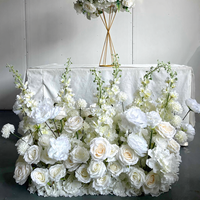 Nouvelles compositions florales personnalisées de 2,5 pieds en fausse soie blanche, centres de table en boule, chemins de table floraux pour la décoration de cérémonies et de fêtes