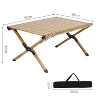 YILU Outdoor Tragbare Klapp Metall Tisch Camping Dining Beach Picknick Eier Roll Tisch Massivholz Outdoor Möbel