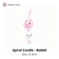 Minghui Party Spiralförmige Geburtstagskerze 11,5cm Niedliche Tierkreiszeichen Tortendekoration Kerze für Kindergeburtstag Partydekoration