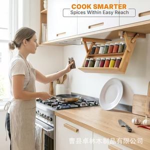 Wooden <b>spice</b> <b>rack</b> <b>for</b> kitchen cabinets, <b>spice</b> <b>jars</b>, oil, salt, soy sauce, and vinegar storage <b>rack</b>, extendable <b>spice</b> <b>rack</b> - Product Image 3