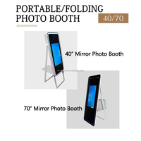 Ernst E360M40 Slim Miami Selfie Smart Mirror Magic Glass Metal Shell Kiosk Photobooth Printer 65" Flight Case 2K for 1500D