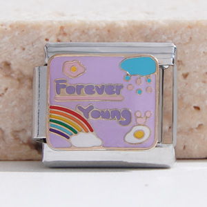 Cartoon Charm Bracelet Stainless Steel Modular Unisex Jewelry Gift With English Alphabet Design - Product Image 4