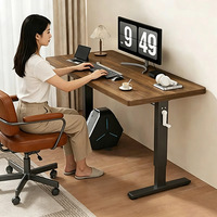Bureau de jeu vertical en bois massif épaissi pour télétravail, réglage manuel, roulettes pivotantes de 30 mm d'épaisseur, résistant à la chaleur