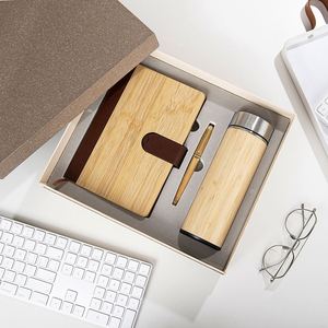 New Arrival Eco-Friendly Bamboo Gift Set with Custom Logo Pen Bamboo Cup <b>A5</b> <b>Notebook</b> for Promotional Use Thread Sewing Binding - Product Image 3