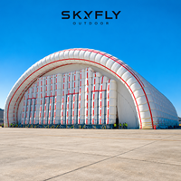 Hangar d'avion gonflable Air Rib avec plan de conception du footprint du projet