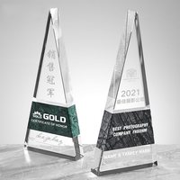 Trophée en marbre au design créatif et innovant, trophée en cristal et marbre pour certificat d'honneur, prix de charité