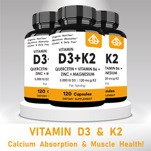 Vitamine D3 & K2, Magnésium B6, Zinc, Quercétine, Énergie, Immunité, Santé Musculaire, 60 Capsules pour Adultes - Product Image 4