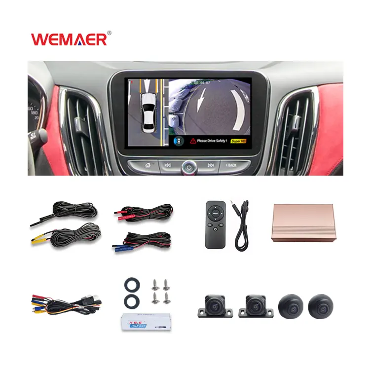 Wemaer OEM Universal 2D Bird View sistema pantalla dividida Mini coche marcha atrás ayuda AVM seguridad conducción asistencia 360 cámara de coche