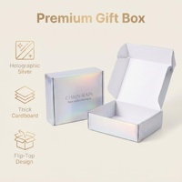 Boîte d'expédition personnalisée avec logo holographique, revêtement UV, carton ondulé épaissi, emballage cosmétique, boîte de colisage