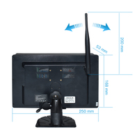 Caméra de recul sans fil 2,4G infrarouge de vision nocturne étanche IP68 10 pouces 1024*600 IPS AHD Moniteur 300-500m Bus Camion Tour