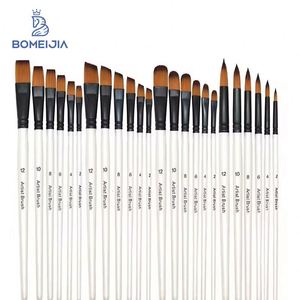 Juego de 6 Pinceles de Acuarela Color Blanco Perla para Principiantes, Pintura Acrílica y Gouache, Pelo de Nailon - Product Image 1