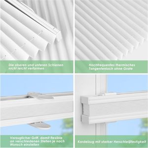 Persianas Venecianas Plegables con Rodillo, Sin Necesidad de Perforación, Pantalla de Privacidad, Protección Solar, Opacas, Blancas, 60x120cm - Product Image 3