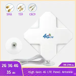 <span class=keywords><strong>Antena</strong></span> 4G LTE de alta ganancia 35dBi en/exterior 700-2700MHz <span class=keywords><strong>Antena</strong></span> de Panel amplificador de señal de teléfono móvil SMA-macho TS9 CRS9 2M Cables RG174 - Product Image 4