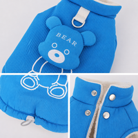 Gilet pour chien en velours côtelé sans manches, motif ours 3D, prêt pour la laisse, pour petits chiens, vêtements chauds d'hiver pour animaux de compagnie, Schnauzer, Bichon