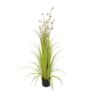 Artificial Onion Grass UV Resistant Tall Full Grass Shrubs Green Plant Decor for Indoor Outdoor Living Room Garden