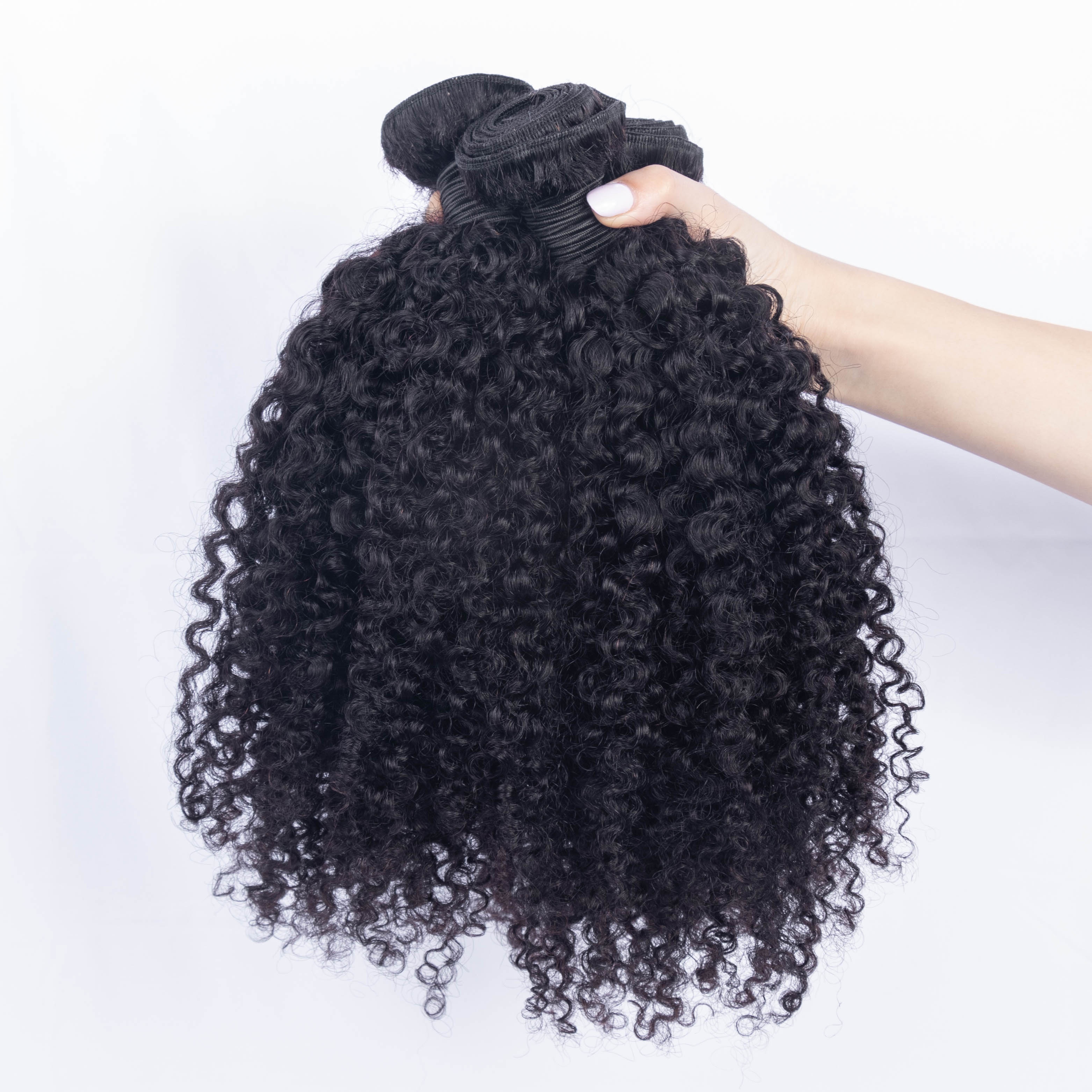 Groothandel Menselijk Haar Inslag Kinky Krullend 10-30Inch 12a Indiase Maagdelijk Krullend Haar Weave Natuurlijk Zwart