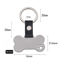 Porte-clés Ywyougang en forme de patte d'animal avec sangle en cuir, étiquette d'identification personnalisée pour animaux de compagnie, porte-clés en acier inoxydable pour chiens, cadeau pour les amoureux des animaux