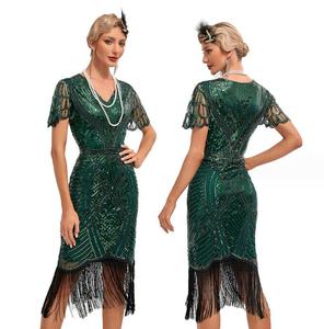 Robe des années 20, style <span class=keywords><strong>Charleston</strong></span>, pour le Grand Gatsby, Downton Abbey, invitées de mariage, demoiselles d'honneur, costumes de performance artistiques pour femmes - Product Image 5