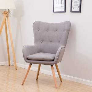 Sillón de Terciopelo Francés, Silla de Salón, Sofá de Tela con Patas de Madera de Haya, Sofá Moderno Nórdico - Product Image 1