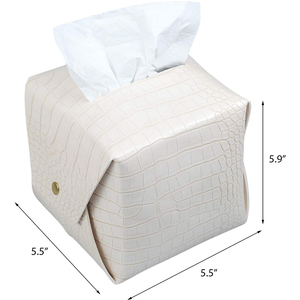 Square Tissue Box 2021 PU Leather Material Luxury Square Tissue Box Cover Square
