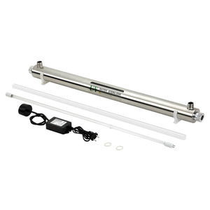 Esterilizador de Agua <span class=keywords><strong>UV</strong></span> de 25W y 6 <span class=keywords><strong>GPM</strong></span> con Certificación CE, Lámpara Germicida Ultravioleta Tubular de Acero Inoxidable para Uso Residencial - Product Image 2