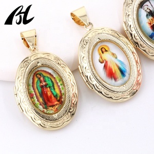 Oro 14K Laminado Por Mayoreo Dijes de Santos de Latón Dorado Texturizado para Religión San Judas Virgen María Colgante de <span class=keywords><strong>la</strong></span> Santa Muerte para Religiosos - Product Image 4