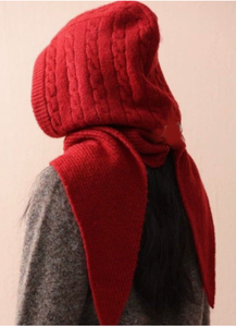 Balaclava pour femme, ambiance hivernale, polyvalente, chaude, anti-froid, bonnet et écharpe intégrés, tricoté - Product Image 4