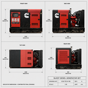 Générateur diesel super silencieux Cummins de haute qualité 30/50/80/100 kw avec un grand réservoir de carburant pour les chantiers de construction et l'utilisation industrielle - Product Image 3