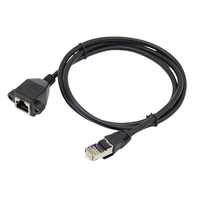 كابل شبكة إيثرنت Cat 6 مع موصلات RJ45 ذكر إلى أنثى، كابل تمديد محمي للتركيب على لوحة التحكم بالبراغي للراوتر