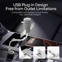 Projecteur de ciel étoilé USB mini 2 en 1, lumière de nuit alimentée par USB, 360° °   Lampe de projection rotative HD pour plafond, chambre à coucher, toit de voiture, chambre d'enfant