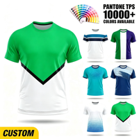 T-shirt à manches courtes pour homme avec impression en chevron personnalisée ODM, impression par sublimation, impression 3D sur toute la surface pour le football