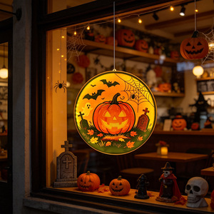 Guirlande lumineuse LED à ventouse pour Halloween, décoration de vitrine, ornement féerique suspendu en plastique - Product Image 5