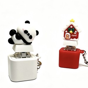 Cross-border Creative Voice-amplifying <b>Light</b>-<b>up</b> Charging Christmas Beer Stress-relief Keycap Mechanical <b>Keyboard</b> Squishy Pendant - Product Image 4