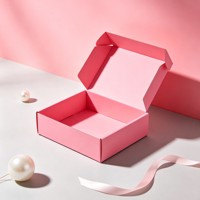Boîtes d'expédition personnalisées avec impression de logo, en papier recyclé rose vif, pour emballage et livraison, avec étiquette privée