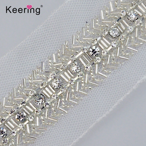 WTP-1417 Professional Factory Price Wholesale <strong>Bugle</strong> <strong>Beads</strong> Trim for Dress and Garment - Product Image 1
