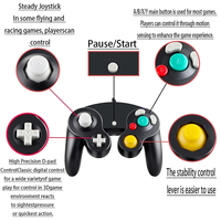 Accessoires de jeu rétro, manette pour Gamecube, manette filaire USB pour Wii, joystick portable à vibration pour NGC GC, contrôleur pour PC