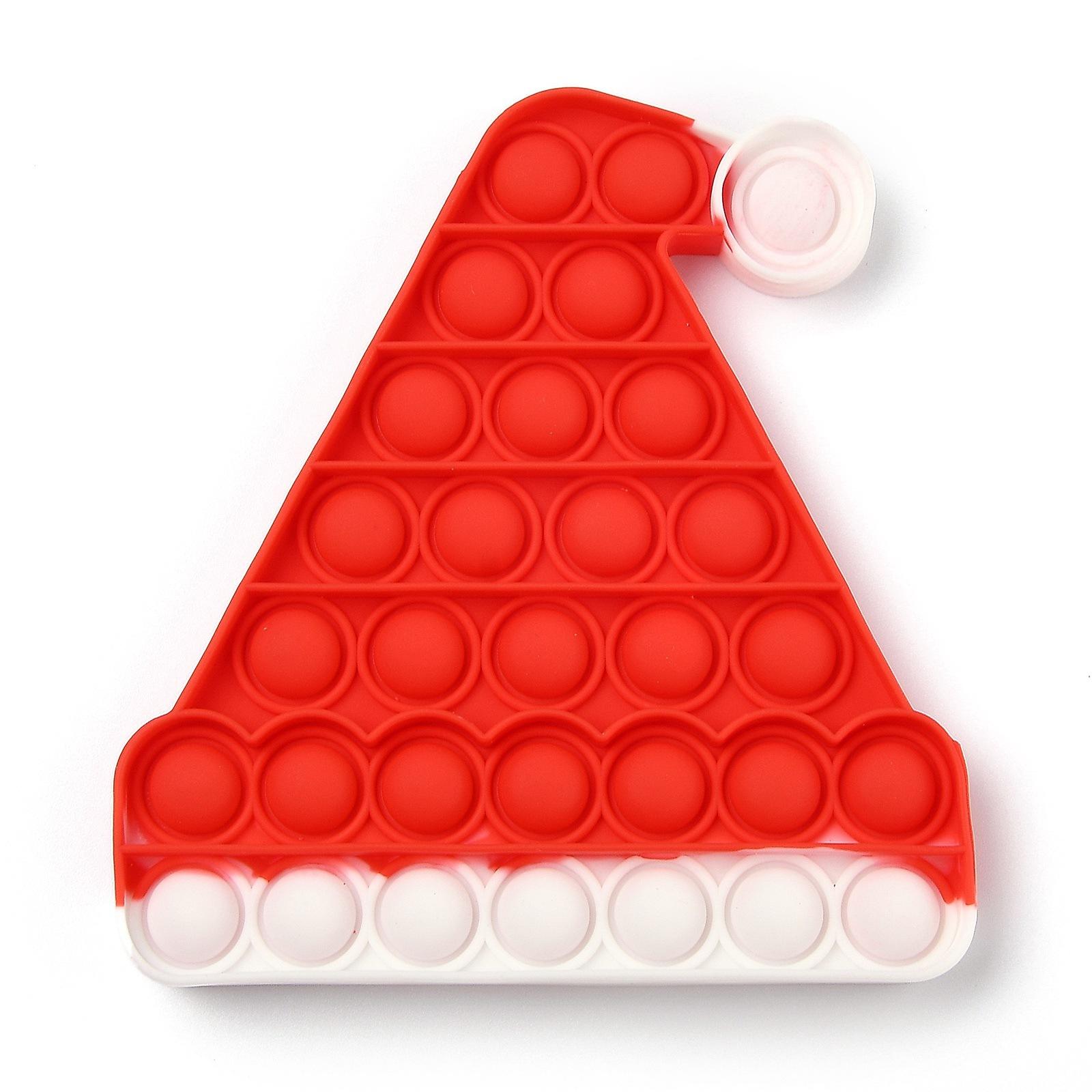 Wholesale Christmas Santa Silicone Toys Push Pop Bubble Chessboard Sensory Fidget Toy for Kids Stress Relief Gift