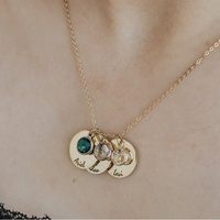 Collier DIY en acier inoxydable gravé avec pendentif plaque diamant pour la Saint-Valentin – Chaîne de clavicule élégante pour le dropshipping
