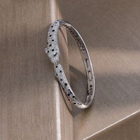 Bracelet léopard de luxe en argent sterling 925, jonc ouvert plaqué or émaillé, incrusté de bijoux haut de gamme, vente en gros très prisée