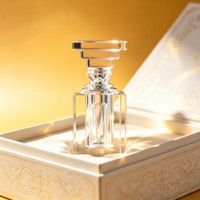 Flacon vide en verre transparent de 3 ml pour Attar Arabe, décoratif, en cristal, pour huile d'Oud et huiles essentielles