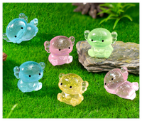 Animaux statue beaux animaux mignons mer thème Miniature minuscule résine décoration lumineux dauphin baleine pieuvre axolotl poisson requin