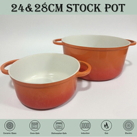 Ensemble de marmites à soupe en aluminium 8 pièces de couleur dégradée Nouveau design Cuisinière à induction antiadhésive en céramique Cuisinière à gaz Compatible avec un usage domestique en métal