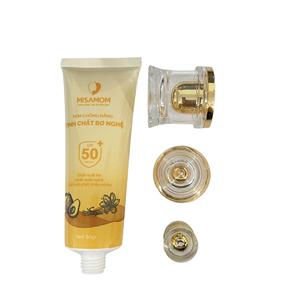 Tube en plastique PE brillant de 30 mm de diamètre, fabriqué avec impression offset et bouchon à vis en acrylique plaqué or et argent - Product Image 3