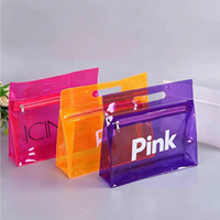 Nouvelle pochette cosmétique en PVC transparent durable avec fermeture éclair, logo personnalisé, motif lettres, avec poignée, pour cadeaux promotionnels
