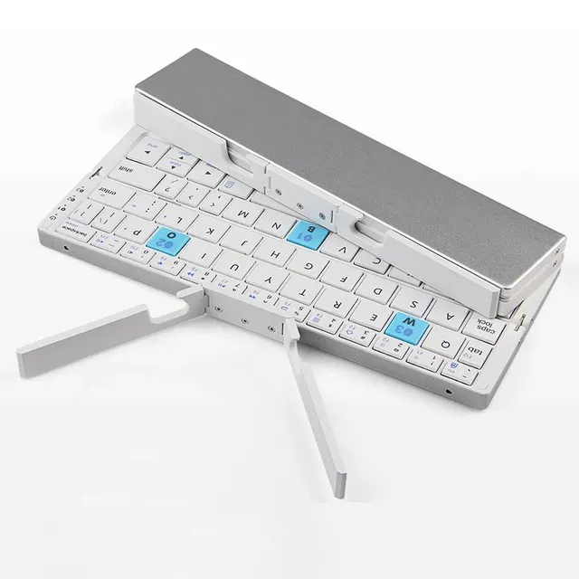 YS9307 yeni tasarım Mini katlanır kablosuz klavye alüminyum alaşım taşınabilir klavye