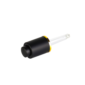 Cuentagotas de presión con pipeta de vidrio, botón pulsador de plástico negro mate/brillante personalizado de 13mm - Product Image 2