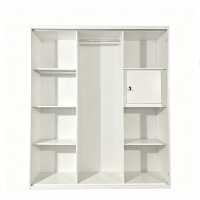 Armoire en acier imprimé motif arche terre cuite 1200 mm avec 2 portes coulissantes, miroir et tiroir, rangement de chambre en métal