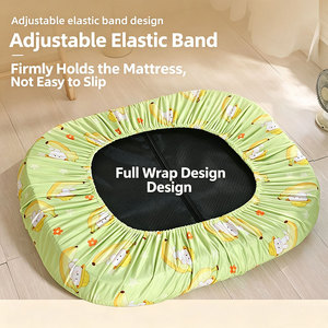 Housse de protection pour niche en soie glacée, drap de lit pour animaux, housse de remplacement universelle quatre saisons entièrement détachable pour niche d'été - Product Image 2