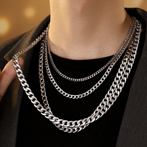 Collier chaîne cubaine en acier inoxydable 316L pour garçons, style Hip Hop - Product Image 2